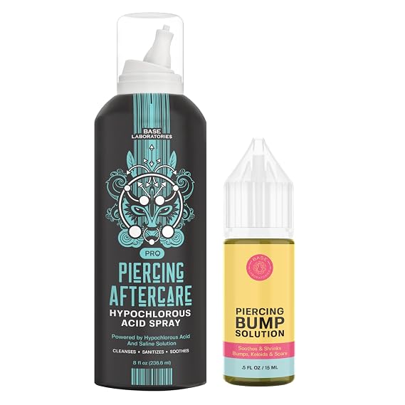 Piercing Aftercare Kit Piercing Bump Oil and Hypochlorous Acid Spray | Cleanse, Treat, and Heal Piercing Bumps, Keloids, and Scars for Smooth Recovery