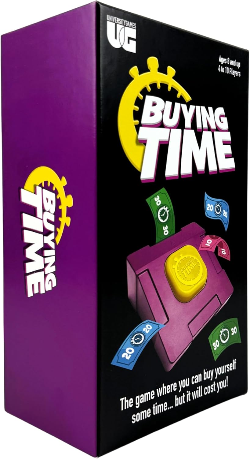 Buying Time Board Game, Ages 8, 4-10 Players, Team Strategy Game, Blue