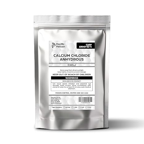 Pacific Pelican's Calcium Chloride Anhydrous (CaCl2) - an Essential Compound Used for Desiccant, Dehumidifier, Road Deicer, Concrete Accelerator (3lb)