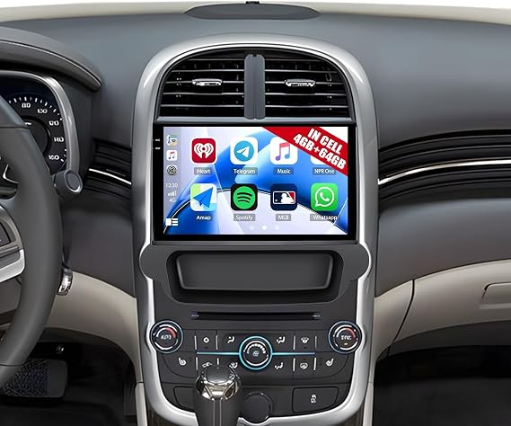 4G+64G Car Radio Stereo for Chevrolet Chevy Malibu 2013 2014 2015, Wireless Carplay Android Auto, 9 Inch in-Cell 1280 * 720 Touch Screen Head Unit with GPS Navigation Bluetooth FM WiFi Backup Camera