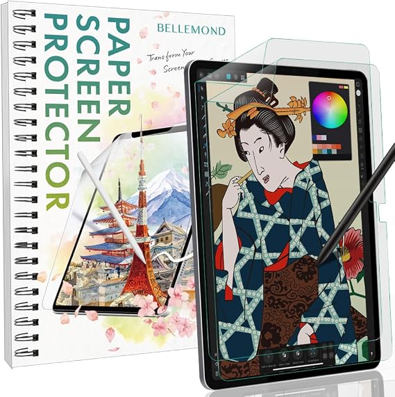 BELLEMOND Kent Paper Screen Protector for Samsung Galaxy Tab S10 Plus | 2 Pack, Made in Japan, Smooth Kent paper surface, Reduced pencil tip wear, Ideal for sketching, writing and note-taking