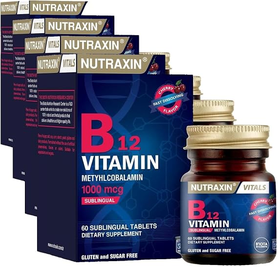 Nutraxin B12 Vitamin 1000 mcg 60 Tablet Takviye Edici Gıda (4 paketi)