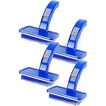BUFFER® Self Cleaning Cat Dog Feather Care Comb Hair Remover Collector Comb Button Brush