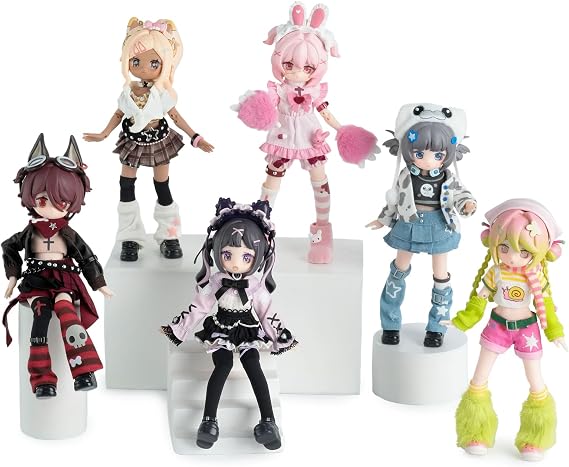 BEEMAI Electronic Pets Series 6-Box Set (Contains 6 Figures No Repeat), 1/12 BJD Blind Box Cute Figures Collectibles Birthday Gift