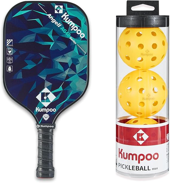 Pickleball Paddle AG40blue + Balls L40yellow
