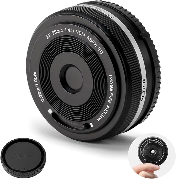 VILTROX 28mm F4.5 FE, 28mm f/4.5 Pancake Full Frame Lens for Sony E Mount, Auto Focus Wide Angle Lens for Sony E-Mount Cameras A7II A7SIII A7II A7RIII A7IV A7RIV A9 A1 FX3 A7RV ZVE1 A7CR A7CII A93