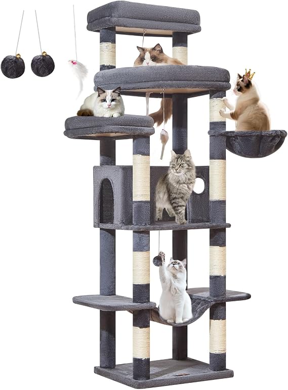 Taoqimiao 180 cm XXL Scratching Post Sturdy Large Cat Tree for Cats MS034G