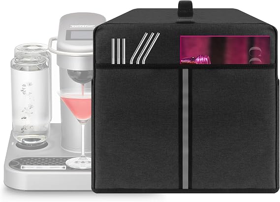 Bartesian Cocktail Machine Case Cover Compatible with Bartesian Cocktail Machine Pockets for Storing Bartesian Accessories Bartesian Cocktail Capsules Dark Grey