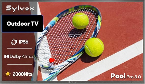 SYLVOX Outdoor TV, 43" Full Sun Outdoor TVs, Premium 2000 Nit, Waterproof