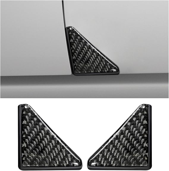 2PCS Car Side Door Edge Guards, Carbon Fiber Anti-Collision Vehicle Door Corner Protector, Self-Adhesive Auto Front Door Corner Scratch Sticker Film, Universal Car Accessories (Black)