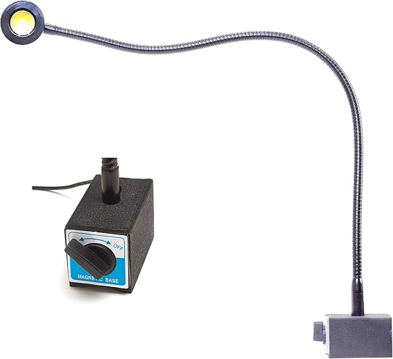 LED Task Lamp Magnet Base 110v-240v AC 24'' Flexible Tube
