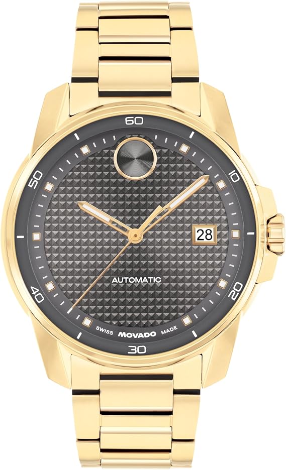 Movado Bold Verso Mens Automatic Watch 41 mm Case, Stainless Steel Bracelet, Self-Winding, Modern Luxury Timepiece, Gift for Him