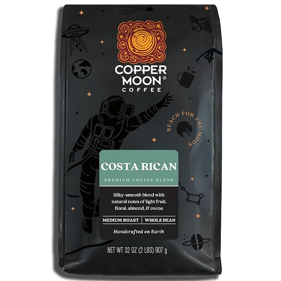 Copper Moon Whole Bean Coffee, Medium Roast, Costa Rican Blend, 2 lb