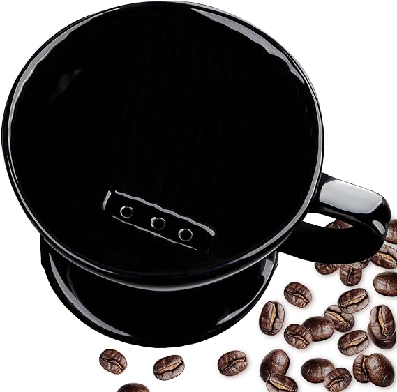 Ceramic Pour Over Coffee Dripper, V-Shaped Coffee Filter Cone