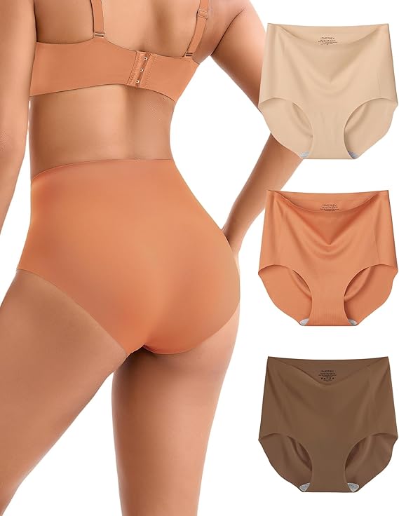 INNERSY Seamless Knickers for Women High Waisted Ladies Underwear Pack of 3
