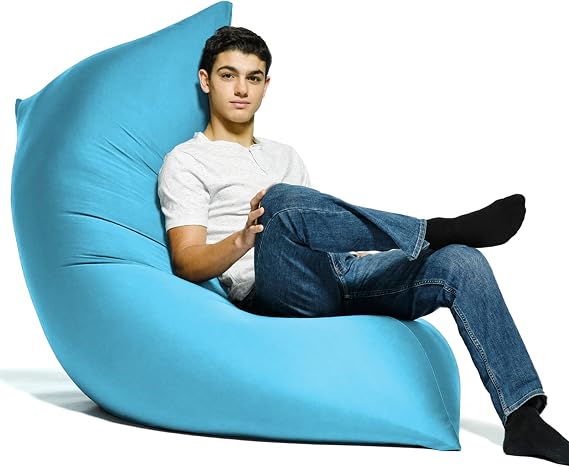 Yogibo Zoola Max 6 Foot Large Outdoor Bean Bag Chair Lounger for Adults with Filling, Giant, Oversized, Comfy Beanbag Patio Pool Deck Lounge Furniture, Water-Resistant Washable Cover, Sky