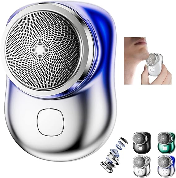 Mini Shaver Portable Electric Shaver - New Pocket Portable Electric Shave, Magic USB Mini Shaver Electric Razor for Men, Rechargeable Travel Razors for Men Electric Shaver for Shaving Face(Blue)