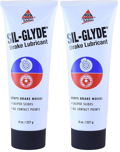 AGS Automotive Solutions SIL-Glyde Brake Lubricant 8 oz Tube, Heat Resistant, Rust & Corrosion Protection, Moisture-Proof Brake Grease (Pack of 2)