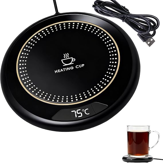 Kaffeetassenwärmer USB Tassenwärmer mit 3 Temperaturstufen Smart Automatischer Abschaltung Energiesparender Teewärmer & Getränkewärmer für Büro und Zuhause