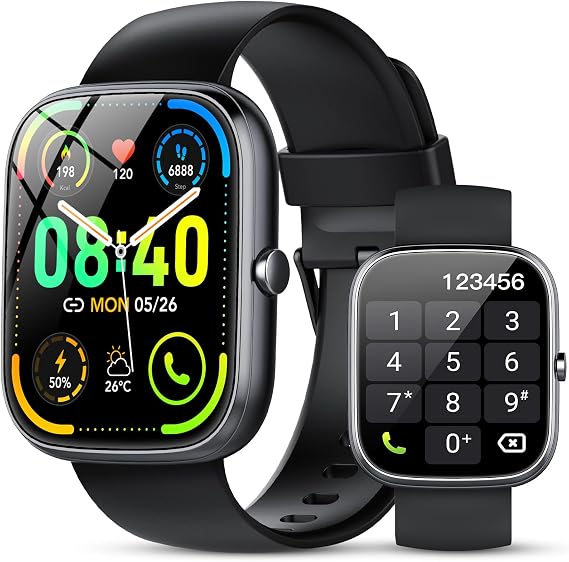 Smart Watch for Men Women (Answer/Make Calls), 1.91" HD Smartwatch with Heart Rate Monitor Sleep Monitor, IP68 Waterproof, 115+ Sports Activity Trackers with Pedometer, Fitness Watch, Classic Black