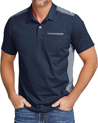 SWISSWELL Polo Shirts for Men with Pocket Short Sleeve Lightweight Performance Golf Shirt Mesh Summer Casual Shirt