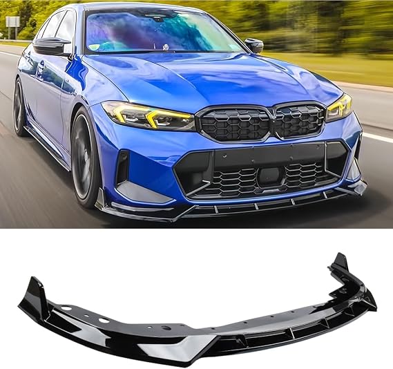 Front Lip Compatible with BMW G20 3 Series M Sport LCI 2023-2026 330i 330e M340i & xDrive Models, Air Dam Lower Chin Bumper Spoiler Splitter, Protection Body Kit (Gloss Black)