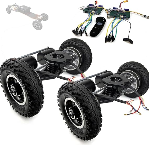 Skateboard Conversion Kit with Strong Motor Bracket, Off-Road Truck, 190KV Motor, 2WD, 8" Tires & LCD Display Remote