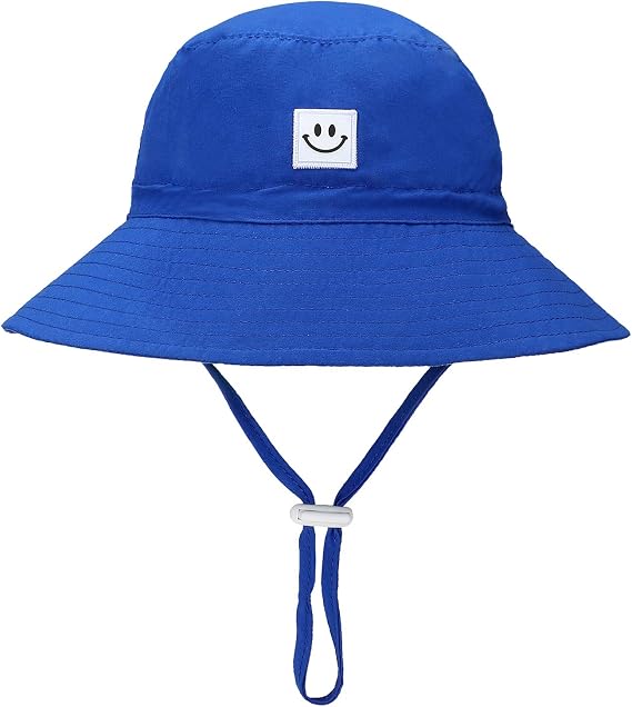 Baby Sun Hat Smile Face Toddler UPF 50+ Sun Protective Bucket hat Nice Beach hat for Baby Girl boy Adjustable Cap