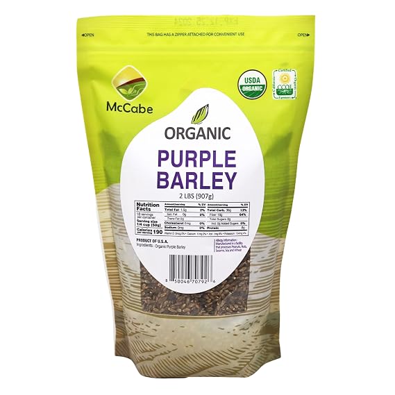 McCabe Organic Purple Barley - Purple Barley Organic | Rich with Fiber & Minerals | USDA and CCOF Certified | Product of USA | 2Lbs