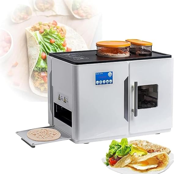 Automatic Roti Maker, Intelligent Chapati Tortilla Pancake Making Machine with LED Screen, Just Add Flour, Water, Oil, Easy to Use, Personalized Customization, for Flatbreads, Tawa, Pita