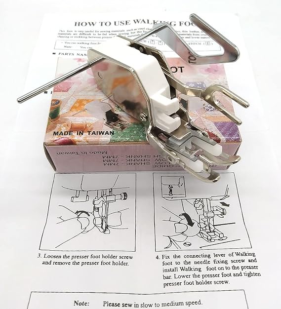 LNKA Sewing Walking Foot Even Feed Presser Foot #4123573-01 for Husqvarna Viking Sewing Machine 215, 400, 605, Groups 5,6,7,D,E
