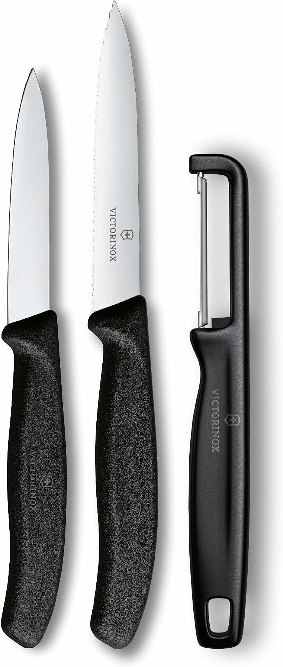 Victorinox 6.7113.33 Swiss Classic 3lü Bıçak ve Soyacak Set, Siyah