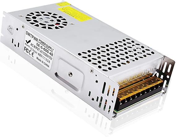 110V AC to 48V DC Converter 12A 600W Power Supply 120V to 48V Converter | AC to DC Converter 48V 12A 600W Switch Power Supply for CCTV Camera System, 3D Printer, LED Strip, PCP Air Pump