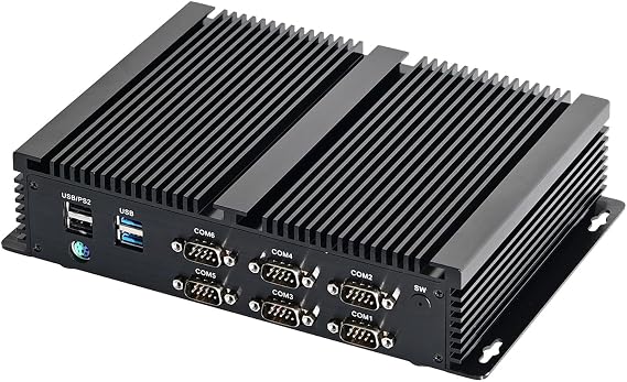 Industrial Computer, IPC, Fanless Mini PC, Windows 11 / Linux Ubuntu, I7 10510U 10610U 10710U 10810U, IM07, GPIO, Watchdog, WOL, WiFi, BT, 2 x LAN, 6 x COM, 8G DDR4 RAM, 128G SSD, 1TB HDD