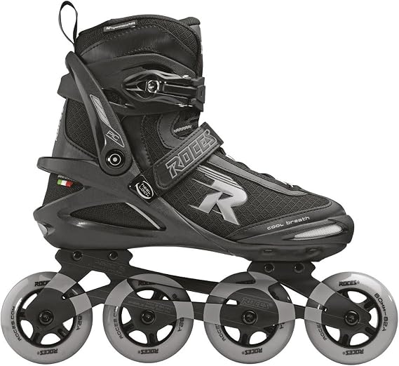 ROCES Men's Pic Tif Outdoor Breathable Fitness Comfort 4 80mm Wheels Racing Inline Skates with Memory Buckle, Easy Entry Boots, Glass Fiber Reinforced Shell & Aluminum Frame