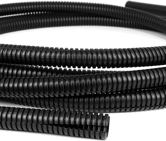Split Wire Loom Tubing,10,25ft Cord Protectors from Pets No Chew, Flexible Wire Covers Cord Protectors, Protective Split Cable Sleeve for Automotive Home Industrial Wires(Black, 0.73inch-10ft)