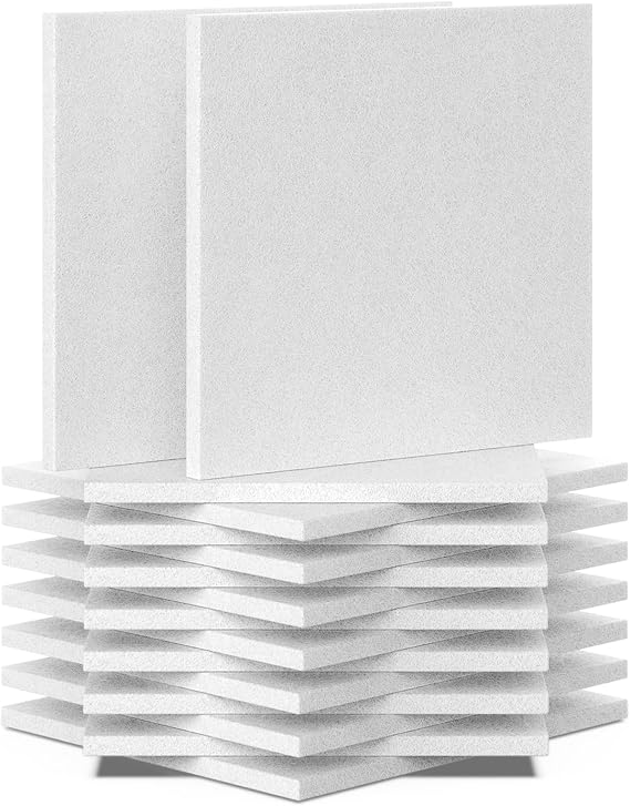 BXI Sound Absorber, 12 X 12 X 0.4 Inches 16Pcs High Density Acoustic Absorption Panel, Sound Absorbing Panels Reduce Echo Reverb, Tackable Acoustic Panels for Wall and Ceiling Acoustic Treatment