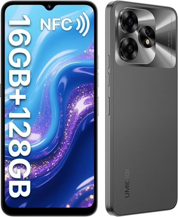 UMIDIGI A15C (8+8GB RAM+128GB ROM) Android 13 NFC Unlocked Cell Phone,48MP Ultra-Clear AI Camera Mobile Phone,5000mAh Battery Smartphone,6.7" HD Full View Display Dual Unlock Phone-Space