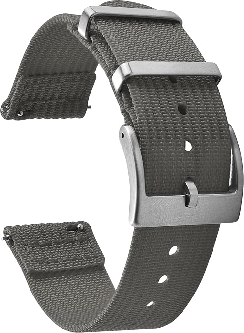 Two Piece Quick Release Ballistic Ribbed Nylon Watch Strap,18/20/22 mm Replacement Watch Bands for Men Women