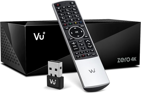 VU+ Zero 4K BT Sat Receiver Premium Edition UHD 2160p - DVB-S2X Multistream HDR10 HLG CI+ Slot Linux Enigma2 Silver Bluetooth Remote Control with BT Audio Black