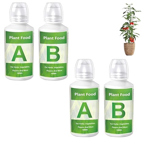 2 Set Hydroponics Nutrients, Hydroponic Plant Food, Indoor Plant Fertilizer, Fertiliser For Vegetables,A & B Growing Fertilizer Solution For Garden, Fruits Plant Food For Hydroponics Growing System