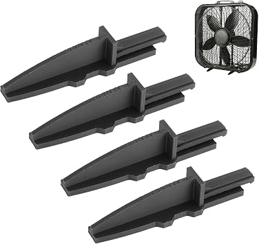 EAORBD Box Fan Replacement Feet for Lasko 20" Box Fan Feet, Stronger Than Original, Anti-Tip Foot Set Accessory, 2 Sets of 2 Feet, 4 Feet Total, Black
