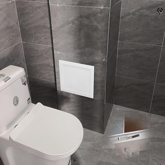 UrbanUp Access Panel for Drywall Small Access Panel Covers for Wall, Clip Design Wall Hole Cover Removable, Metal Revision Door for Bathroom/Shower, Cable Entry Cover(White,18x18cm/7x7in)