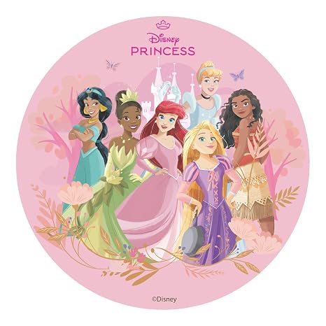 Dekora Disney Princesses Edible Wafer Paper Birthday Cake Decoration Kids Round Cake Topper 20CM