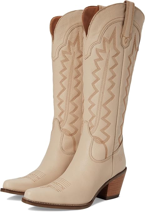 Dingo Womens High Cotton Embroidery Snip Toe Casual Boots Knee High Mid Heel 2-3"