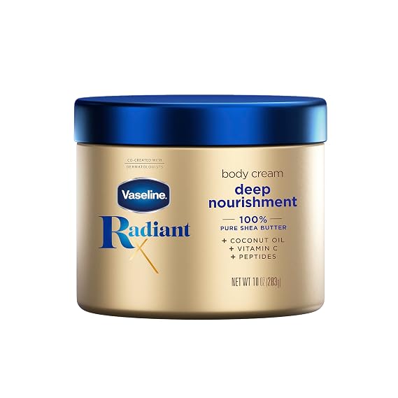 Vaseline Radiant X Deep Nourishment Body Cream For Dry Skin 10oz