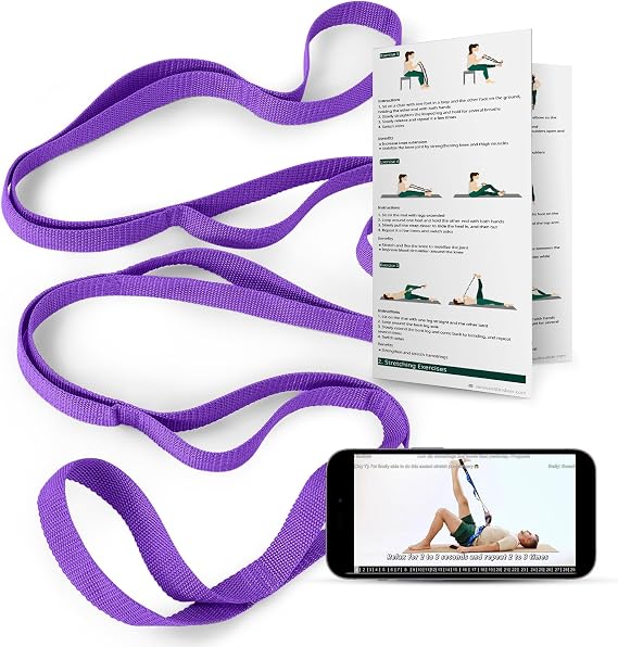 Trideer Stretching Strap with Loops for Physical Therapy,Non-Elastic