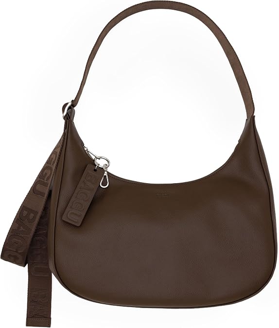BAGGU Medium Recycled Leather Crescent Bag