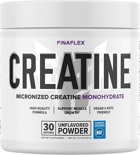 FINAFLEX PURE CREATINE, Unflavored - 5.3 oz - Promotes Muscular Strength, Size & Performance - 100% Pure, Micronized Creatine Monohydrate - NSF Certified - 30 Servings