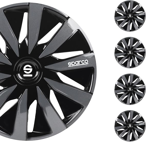 Sparco Wheel Covers Lazio - 15-inch - Black/Grey - Set of 4 pieces